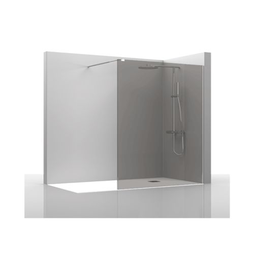 Vaste douchewand Walk In 120x195cm Rookglas Chroom