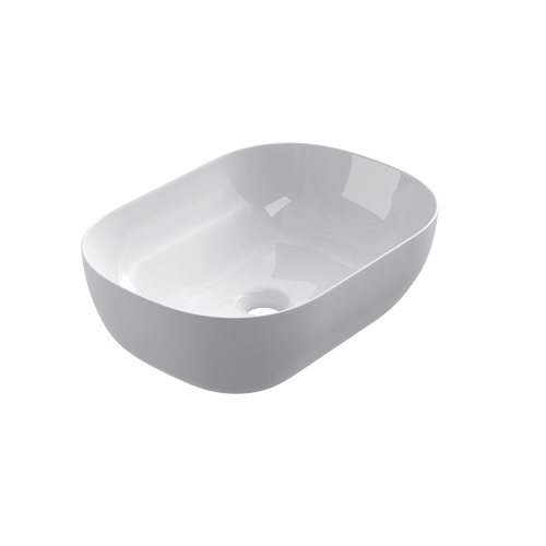 Keramische ovale opbouw waskom Oval mini 46x33cm wit