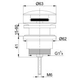 Ruimtebesparend telescopisch wastafel sifon inclusief luxe click waste afvoerplug Clic-Clac 1¼" mat zwart