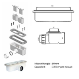 Composiet douchebak West Eco 100x193 cm Zijdegrijs Ral7044