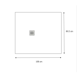 DOUCHEBAK COMPOSIET SOLID 89.5X100CM EGAAL ZWART RAL9005