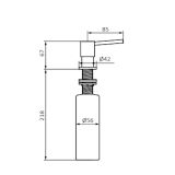 Inbouw zeepdispenser Lux zwart voor bladmontage