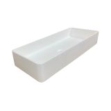 Solid Surface opbouw waskom Toledo 75x32cm mat wit