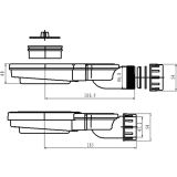 Douchebaksifon Slim 40mm met zeefje maatvoering