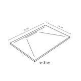 Solid Surface douchebak Hydra Frontal Eco 90x140cm Egaal Wit