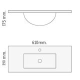 Keramische wastafel Milan 61x39cm wit