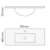 Keramische wastafel Milan 81x46cm wit