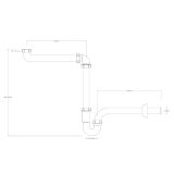 Ruimtebesparend sifon voor wastafel inclusief luxe click waste afvoerplug Clic-Clac 1¼" chroom