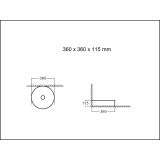 Keramische ronde opbouw waskom Calacatta ø36cm wit marmer