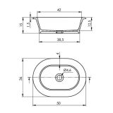 Solid Surface waskom opbouw Classico 50x36cm mat wit